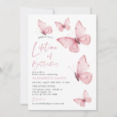 Levensduur van vlinders Roze Vrijgezellenfeest Kaart (Voorkant)