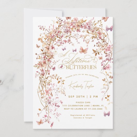 Levensduur van vlinders Vrijgezellenfeest Wildflow Kaart (Voorkant)