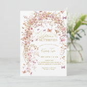 Levensduur van vlinders Vrijgezellenfeest Wildflow Kaart (Staand voorkant)