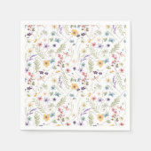 Levensduur van Vlinders Wildflower Bruidsborrel Servet (Voorkant)