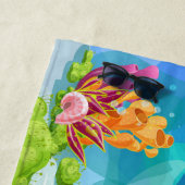 Levensduur van zee met vis en walvis strandlaken (In situ)