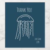 Levensduur van zeezoogdieren in het water zee wijn etiket (Enkel label)