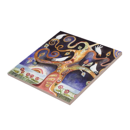 LEVENSDUUR Waterverf Doven Tegeltje (Zijkant)