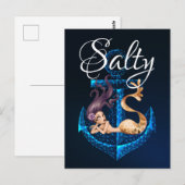 Levensduur zout ~ Anchor en mermaid Zee Briefkaart (Voorkant / Achterkant)