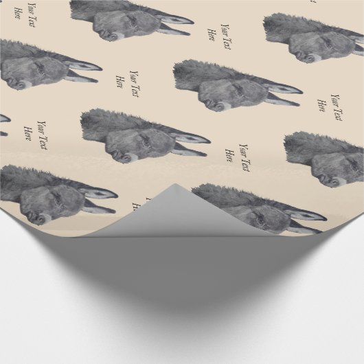 levensecht afbeelding van een schattige ezel cadeaupapier (Hoek)
