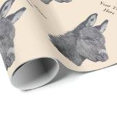 levensecht afbeelding van een schattige ezel cadeaupapier (Rol Hoek)