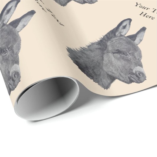 levensecht afbeelding van een schattige ezel cadeaupapier (Rol Hoek)