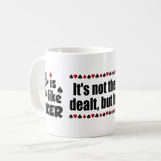 Levensechte poker-mok koffiemok (Voorkant links)