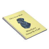 levensechte portret afbeelding zwarte labrador hon notitieboek (Rechterzijde)