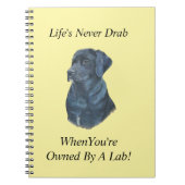 levensechte portret afbeelding zwarte labrador hon notitieboek (Voorkant)