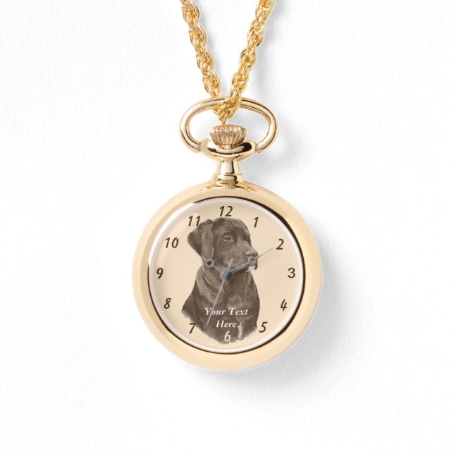 Levensechte portretschildering van labrador hond horloge (Voorkant)