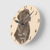 levensechte schilderij van labrador dog ronde klok (Hoek)