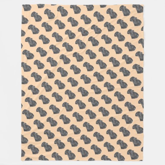 levensechte schilderij van zwarte labrador dog fleece deken (Voorkant)