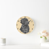 levensechte schilderij van zwarte labrador dog ronde klok (Huis)