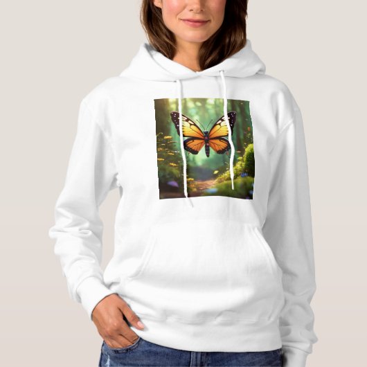 Levensechte vlinderillustratie 'Hoodie Hoodie (Voorkant)
