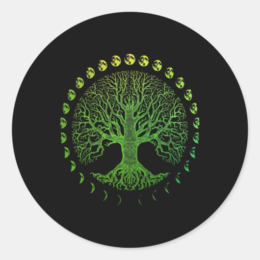 Levensfase van de maan - Dag van de Aarde Ronde Sticker (Voorkant)