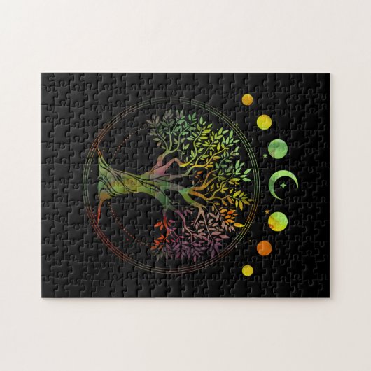 Levensfase van de maan legpuzzel (Horizontaal)