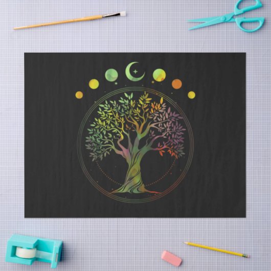 Levensfase van de maan tissuepapier (Craft)