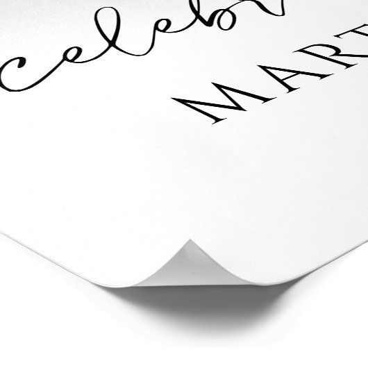 Levensfeest Foto Modern Script Herdenking Poster (Hoek)