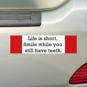 LEVENSFONDS ZEGT KORT KLEIN TERWIJL JE NOG STEEDS  BUMPERSTICKER (Op auto)