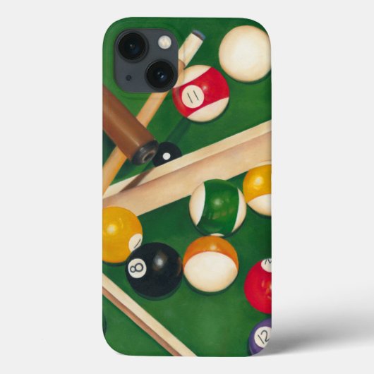 Levensgetrouwe Biljarttafel met Ballen en Krijt Case-Mate iPhone Case (Achterkant)