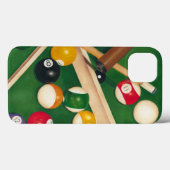 Levensgetrouwe Biljarttafel met Ballen en Krijt Case-Mate iPhone Case (Achterkant (horizontaal))