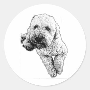 Levensgetrouwe Lagotto Pup Ink Art Sticker