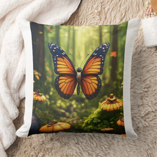 Levensgetrouwe Vlinder Illustratie Kussens  (Deken)
