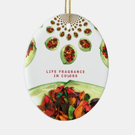 Levensgeurstof in kleurpotpourri keramisch ornament (Rechts)