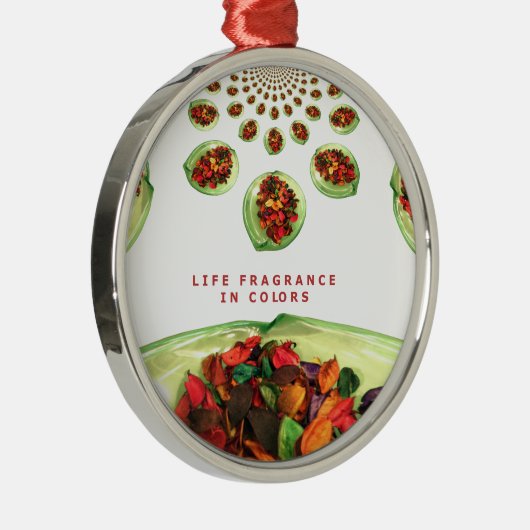 Levensgeurstof in kleurpotpourri metalen ornament (Rechts)