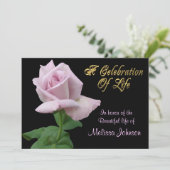 Levensgeviering roos uitnodigende lavender kaart (Staand voorkant)