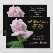 Levensgeviering roos uitnodigende lavender kaart (Voorkant / Achterkant)