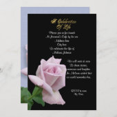 Levensgeviering roos uitnodigende lavender kaart (Voorkant / Achterkant)