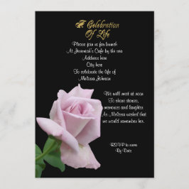 Levensgeviering roos uitnodigende lavender kaart