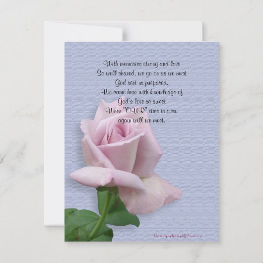 Levensgeviering roos uitnodigende lavender kaart (Achterkant)