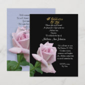 Levensgeviering roos uitnodigende lavender kaart (Voorkant / Achterkant)