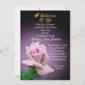 Levensgeviering roos uitnodigende lavender kaart (Voorkant)