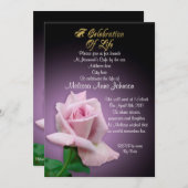 Levensgeviering roos uitnodigende lavender kaart (Voorkant / Achterkant)