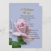 Levensgeviering roos uitnodigende lavender kaart (Voorkant / Achterkant)