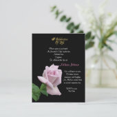 Levensgeviering roos uitnodigende lavender kaart (Staand voorkant)