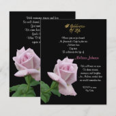 Levensgeviering roos uitnodigende lavender kaart (Voorkant / Achterkant)