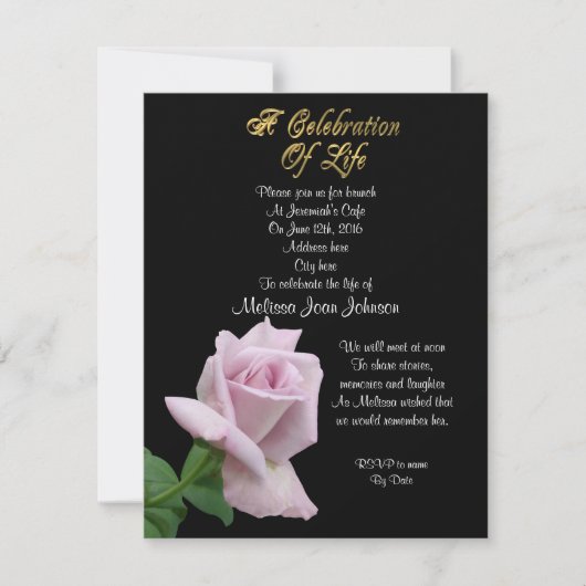 Levensgeviering roos uitnodigende lavender kaart (Voorkant)