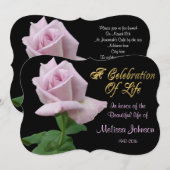 Levensgeviering roos uitnodigende lavender kaart (Voorkant / Achterkant)