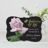 Levensgeviering roos uitnodigende lavender kaart (Staand voorkant)