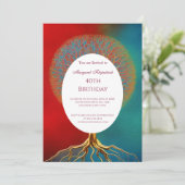 Levensgoudrood blauwgroen elke leeftijdstranche kaart (Staand voorkant)