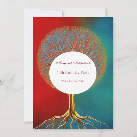 Levensgoudrood blauwgroen elke leeftijdstranche kaart (Achterkant)