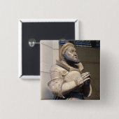 Levensgroot alarmbeeld van de kiezer vierkante button 5,1 cm (Voorkant /achterkant)