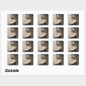 Levensgroot alarmbeeld van de kiezer vierkante sticker (Vel)
