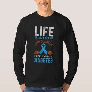 Levensgroot chocoladebox Diabetesbewustzijn Diabet T-shirt