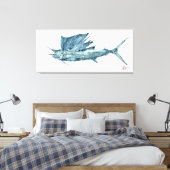 Levensgrootte Atlantische zeilvis Canvas Afdruk (Insitu (Slaapkamer))